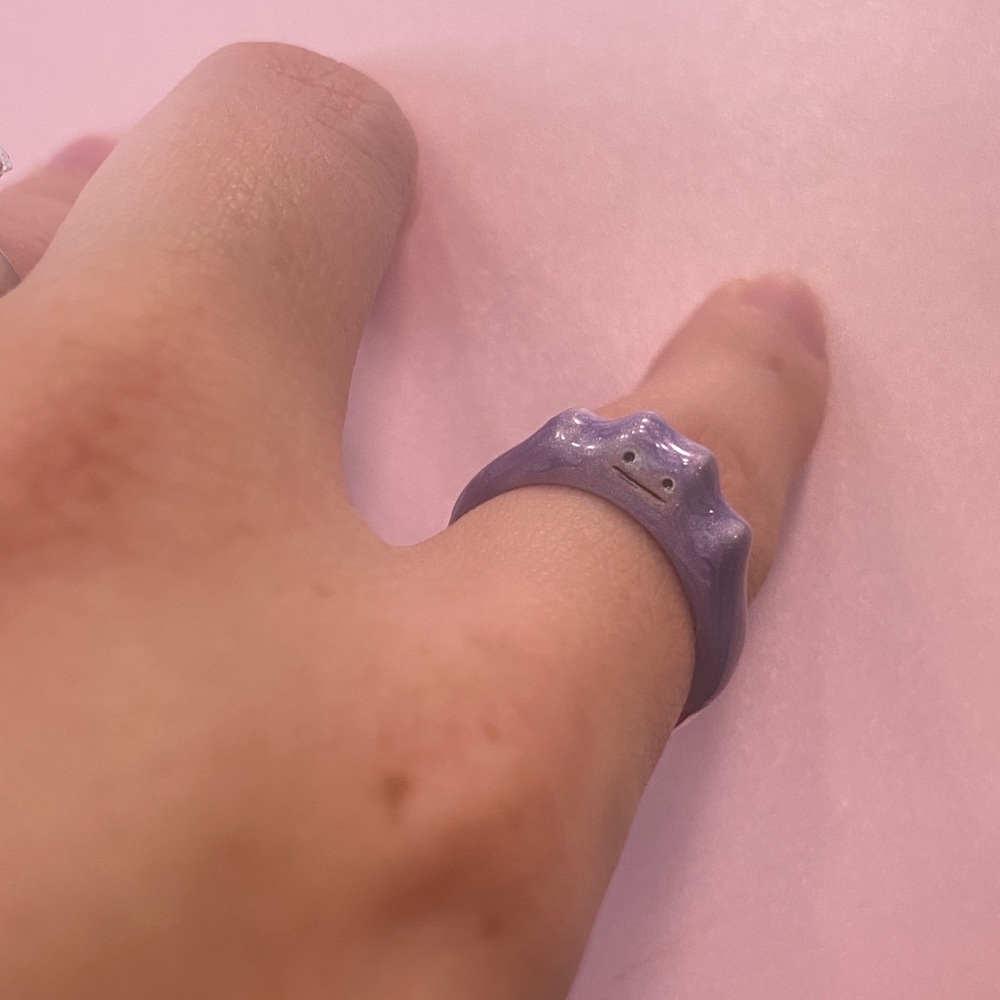 Unisex Ditto Pokémon Adjustable Silver Ring
